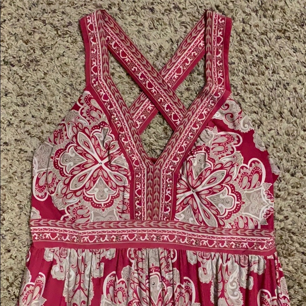Pink sleeveless maxi dress